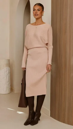 Iluka Knit Midi Skirt - Camel