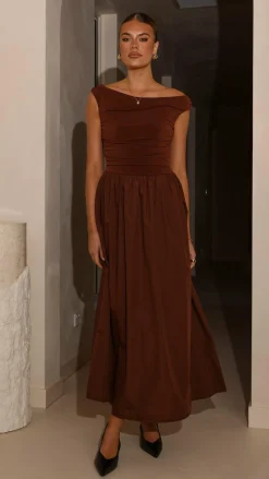 Immy Midi Dress - Brown