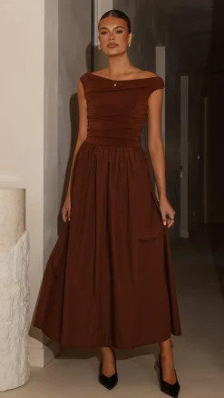 Immy Midi Dress - Brown