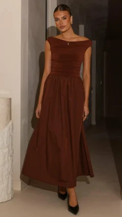 Immy Midi Dress - Brown