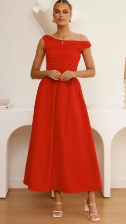 Immy Midi Dress - Red