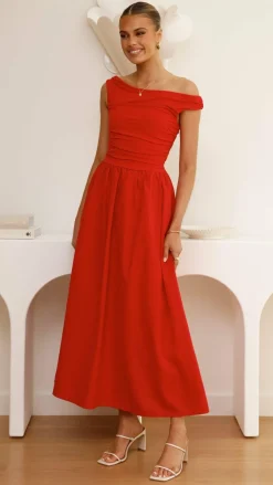 Immy Midi Dress - Red