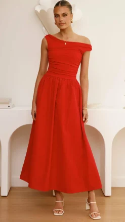 Immy Midi Dress - Red