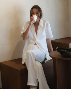 Imogen Button Pants - Cream