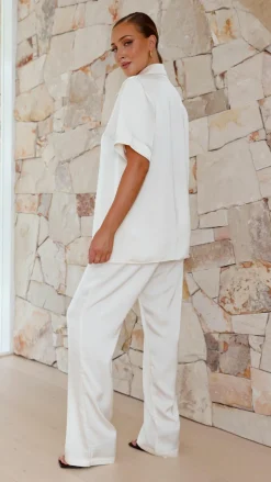 Imogen Button Pants - Cream