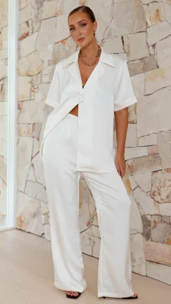 Imogen Button Pants - Cream