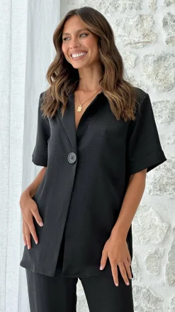 Imogen Button Shirt - Black