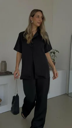 Imogen Button Shirt - Black