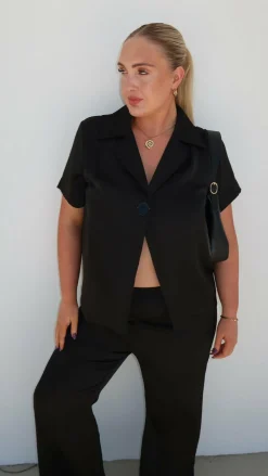 Imogen Button Shirt - Black