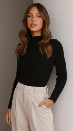 Imogen Long Sleeve Top - Black