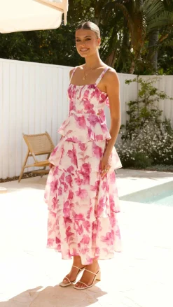 Indi Maxi Dress - Pink Floral