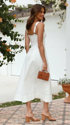 Indigo Midi Dress - White Denim