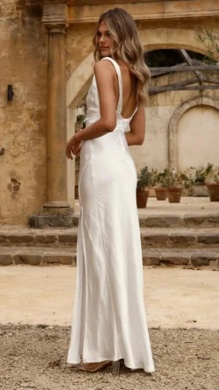 Iris Asymmetrical Maxi Dress - Ivory