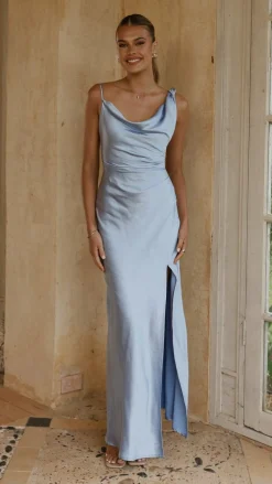 Iris Asymmetrical Maxi Dress - Blue