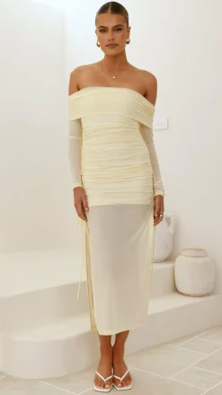 Isadora Off Shoulder Maxi Dress - Yellow