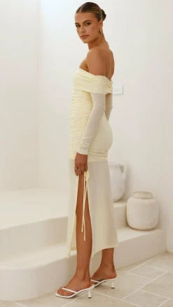 Isadora Off Shoulder Maxi Dress - Yellow