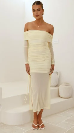 Isadora Off Shoulder Maxi Dress - Yellow