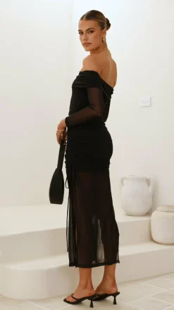 Isadora Off Shoulder Maxi Dress - Black