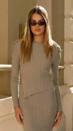 Isla Long Sleeve Top - Khaki