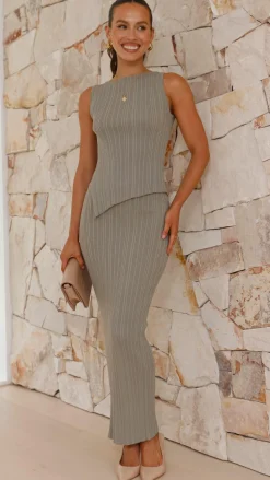 Isla Maxi Skirt - Khaki