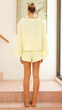 Iveena Top and Shorts Set - Yellow
