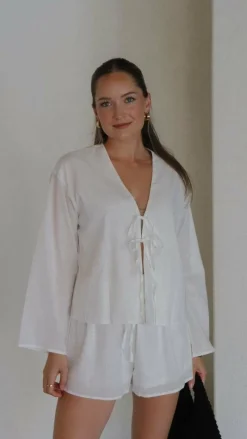 Iveena Top and Shorts Set - White