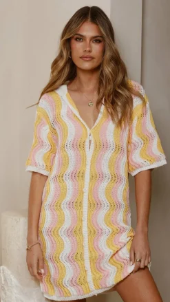 Izzi Knit Mini Dress - Sunset