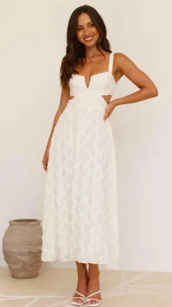 Jenny Side Cut Midi Dress - Cream