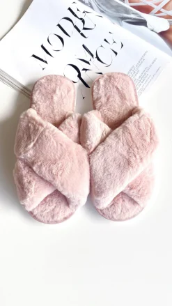 Jessica Fluffy Slippers - Light Pink