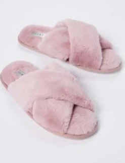 Jessica Fluffy Slippers - Light Pink