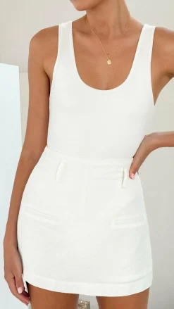 Jessica Skort - White Linen Blend