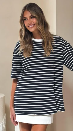 Jeto Oversized Tee - Navy/White
