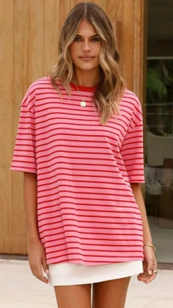 Jeto Oversized Tee - Pink/Red