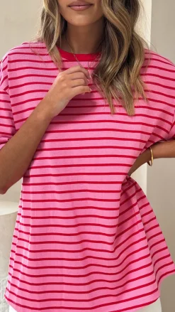 Jeto Oversized Tee - Pink/Red