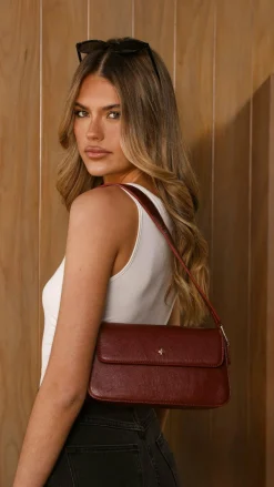 Jocelyn Shoulder Bag - Burgundy PU