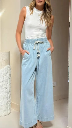 Josephine Pants - Light Blue Denim