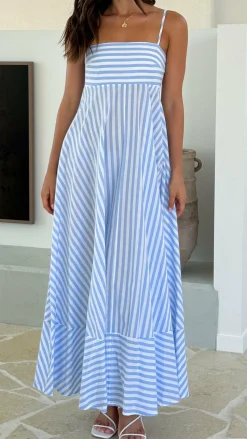 Kaethe Maxi Dress - Baby Blue Stripe