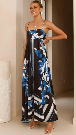 Kaethe Maxi Dress - Black/Blue