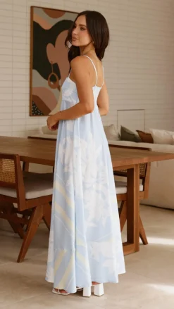 Kaethe Maxi Dress - Blue/Yellow