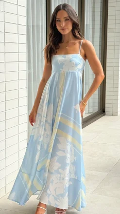 Kaethe Maxi Dress - Blue/Yellow
