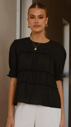 Kai Short Sleeve Top - Black