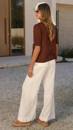 Kai Short Sleeve Top - Brown