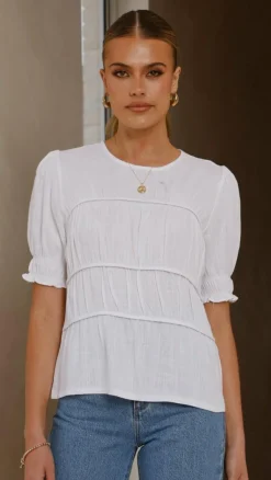 Kai Short Sleeve Top - White