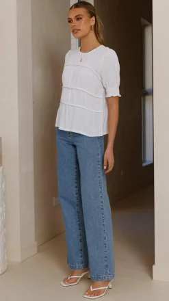 Kai Short Sleeve Top - White