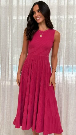 Kaida Midi Dress - Berry