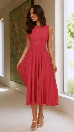 Kaida Midi Dress - Berry