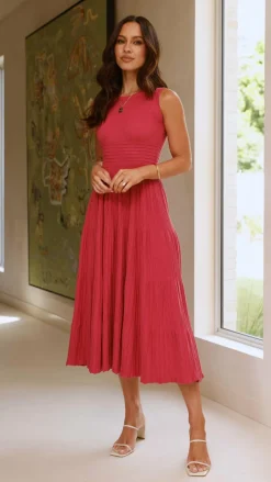 Kaida Midi Dress - Berry