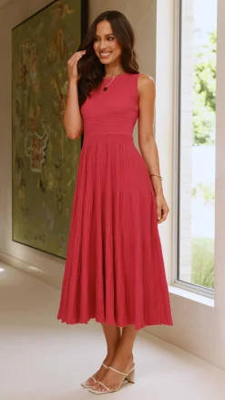 Kaida Midi Dress - Berry