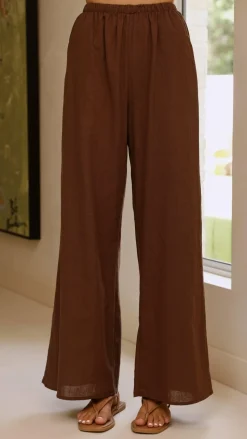 Kailani Strapless Top and Pants Set - Chocolate