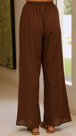 Kailani Strapless Top and Pants Set - Chocolate